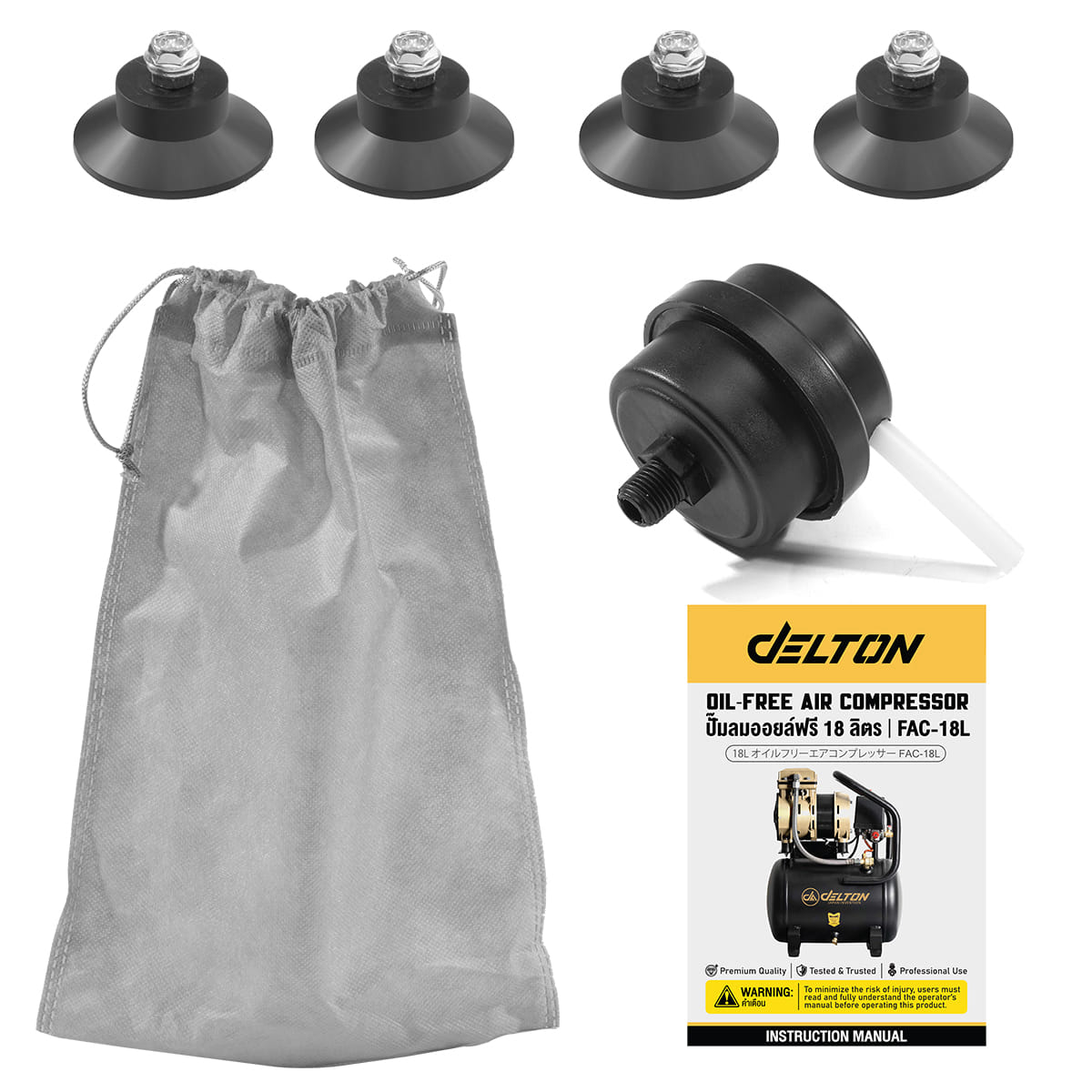 ปั๊มลม OIL FREE DELTON รุ่น FAC-18L 18 ลิตร 600 วัตต์_6